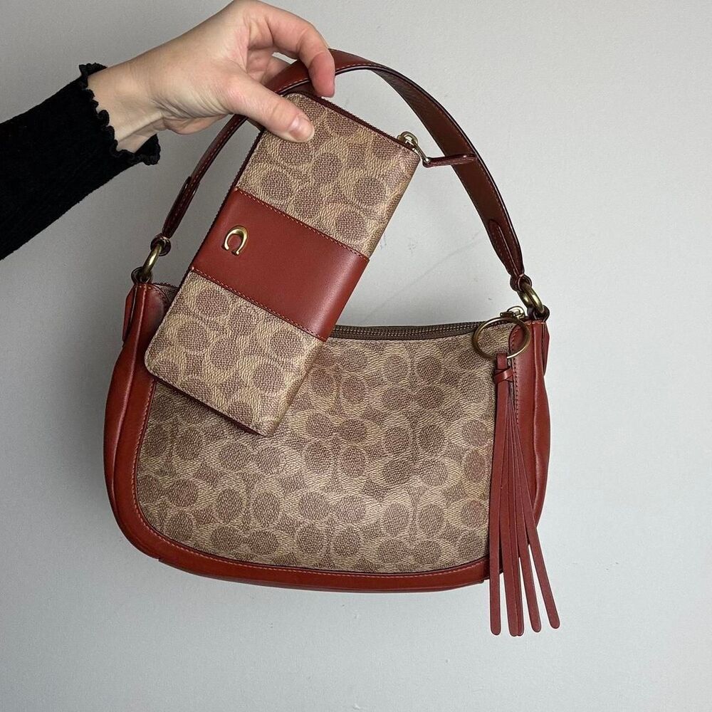 Coach Sutton Signature Canvas Shoulder Bag with Wallet